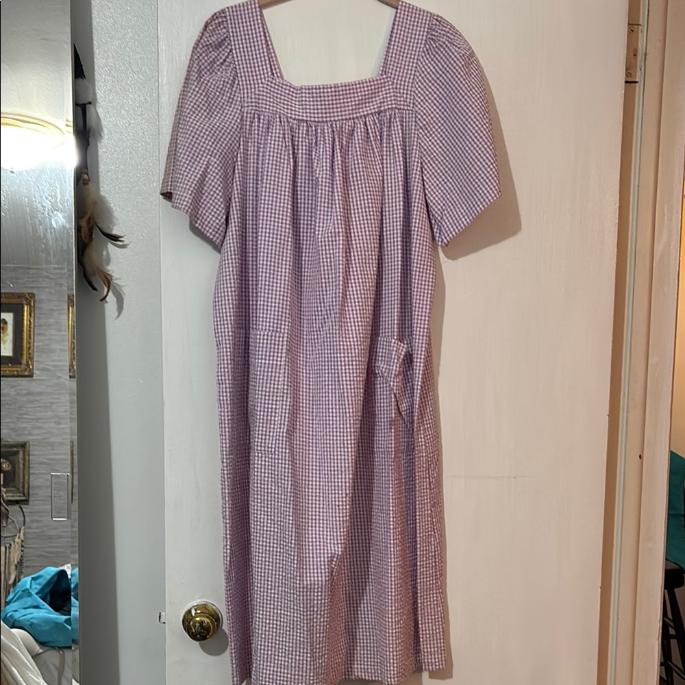 Purple Gingham Women's Dress